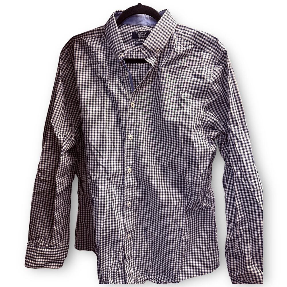 EUC Original Penguin Heritage Slim Fit Gingham Shirt 16 34/35 - Picture 2 of 6